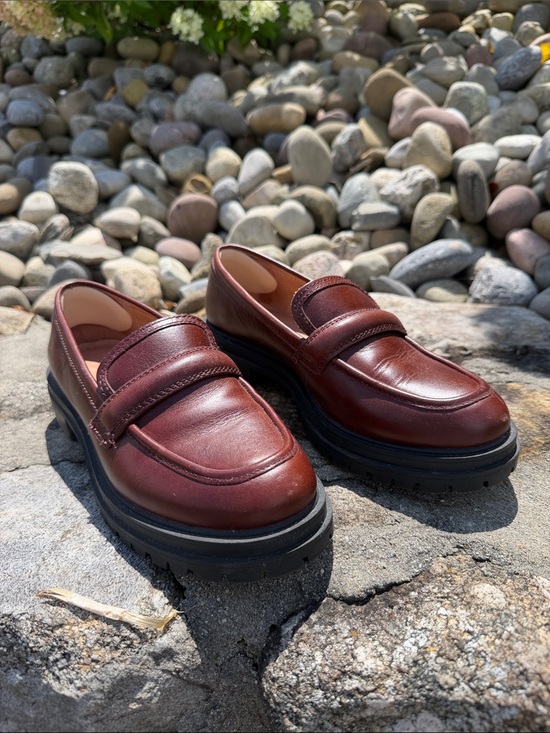 Madewell Shoes - Women’s MADEWELL Burgundy Penny Loafers with Lug Sole